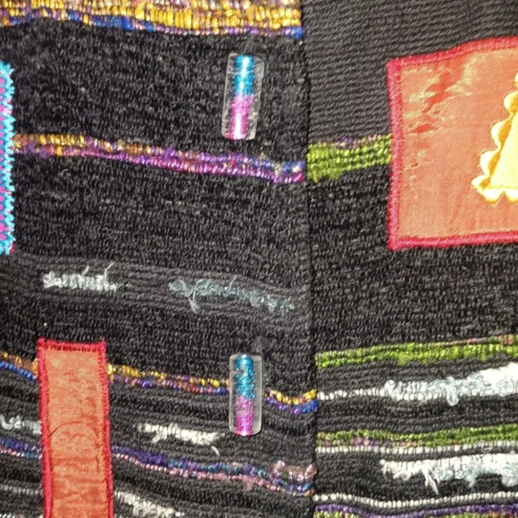 VTG Daniel K New York Women's M Blazer Jacket Aztec Neon Glass Button  Embroid - Picture 4 of 13